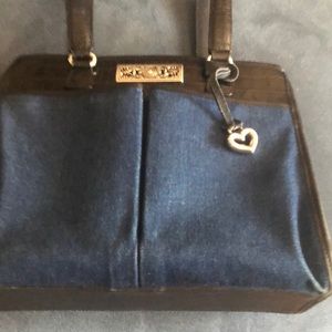 Brighton black Vinyl blue Jean pockets bag